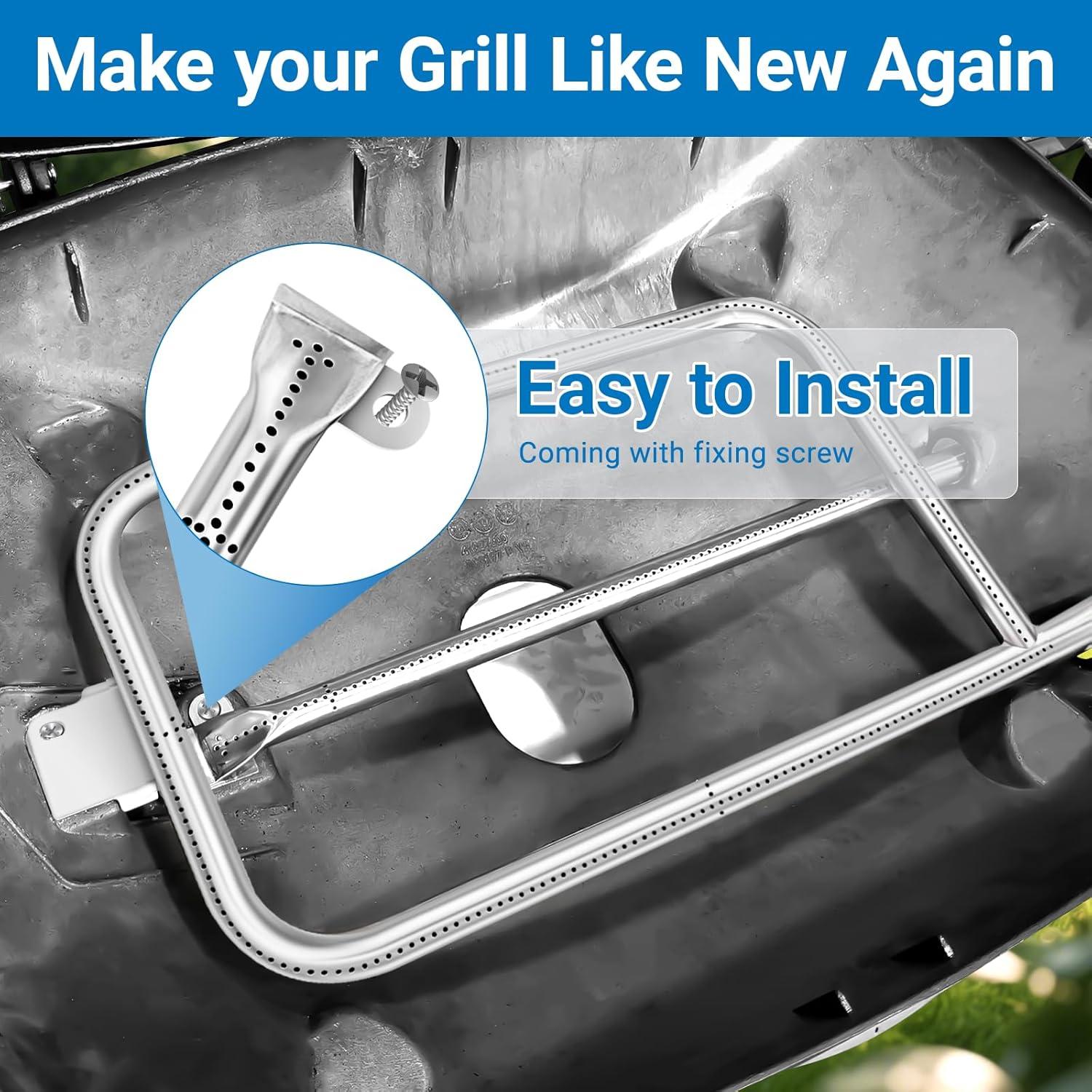 image41862 Grill Burner for Weber Q200 Q220 Q2000 Q2200 396000 396001 396002 566002 53060001 304 Stainless Steel 205 Inches Grill Burner Tube Pipe Kit Replacement for Weber 69956600412375 Fits Q 3003000 series