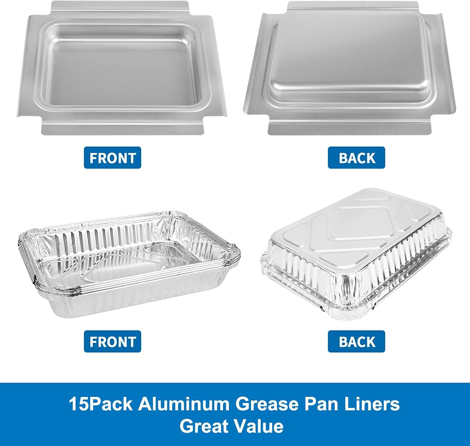 imageUniflasy 67047 Catch Pan for Weber SpiritSpirit II 200300 Genesis and Genesis II LX200300 Series Grill for Weber Traveler Drip Tray with 6415 Aluminum Liner Replacement for Weber 67047 83156 6415Sliverq100