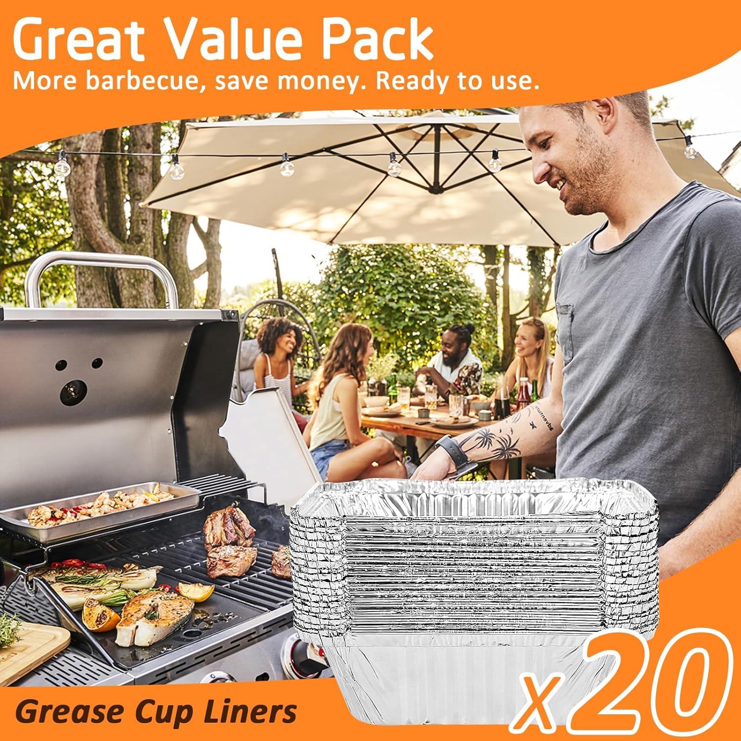 imageUniflasy 67047 Catch Pan for Weber SpiritSpirit II 200300 Genesis and Genesis II LX200300 Series Grill for Weber Traveler Drip Tray with 6415 Aluminum Liner Replacement for Weber 67047 83156 6415For Napoleon 62007