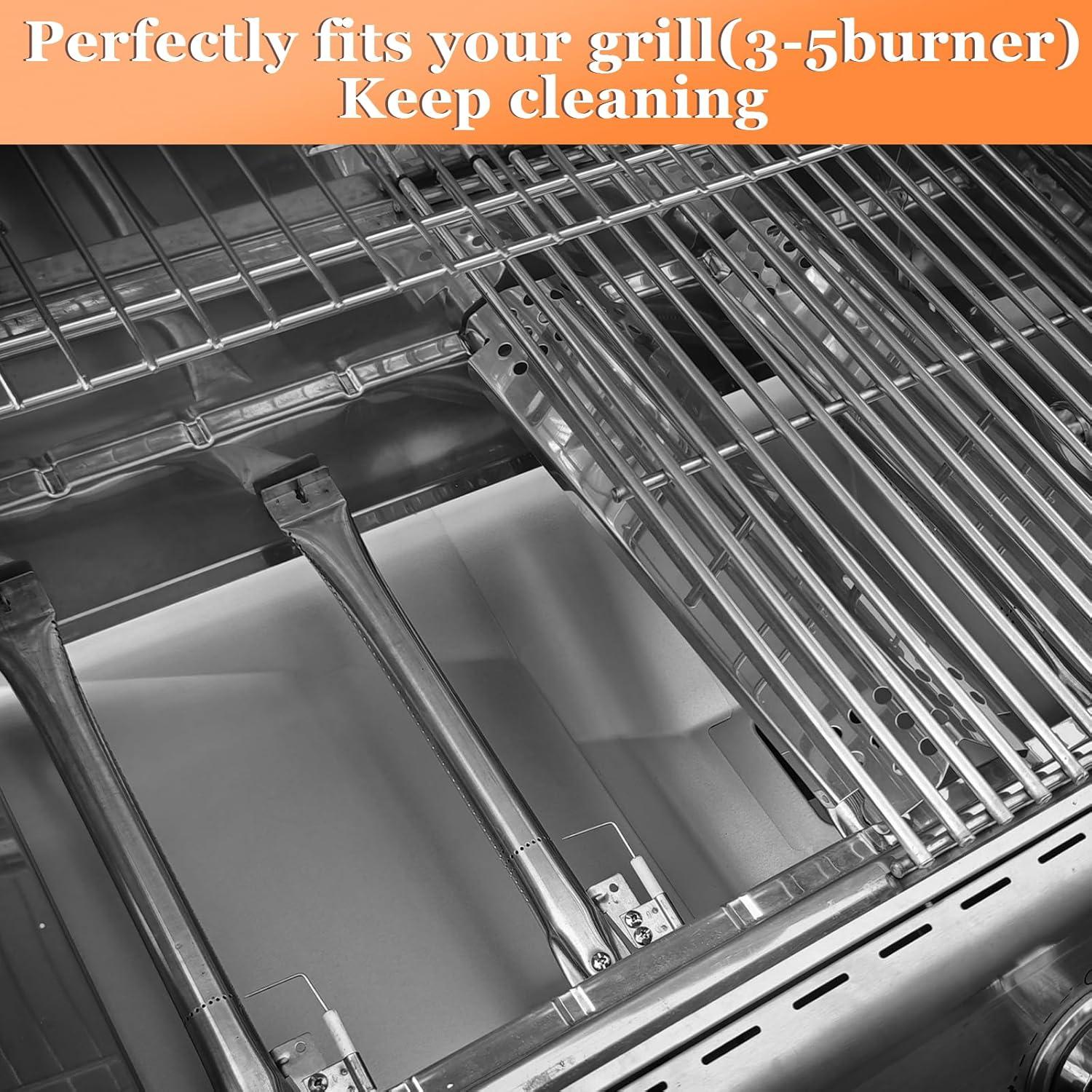 imageUniflasy 67047 Catch Pan for Weber SpiritSpirit II 200300 Genesis and Genesis II LX200300 Series Grill for Weber Traveler Drip Tray with 6415 Aluminum Liner Replacement for Weber 67047 83156 6415Universal sliver