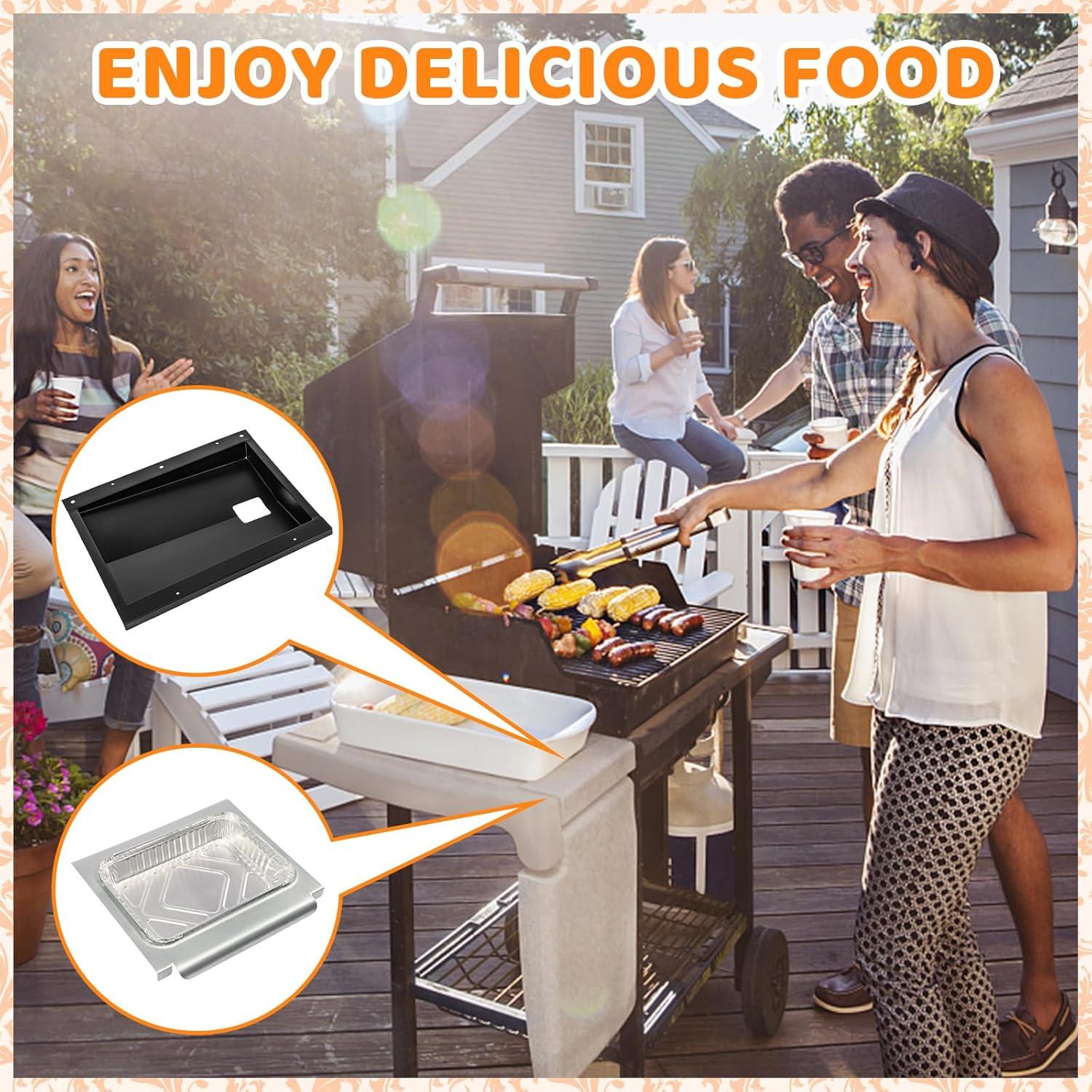 imageUniflasy 67047 Catch Pan for Weber SpiritSpirit II 200300 Genesis and Genesis II LX200300 Series Grill for Weber Traveler Drip Tray with 6415 Aluminum Liner Replacement for Weber 67047 83156 6415For weber spirit 300
