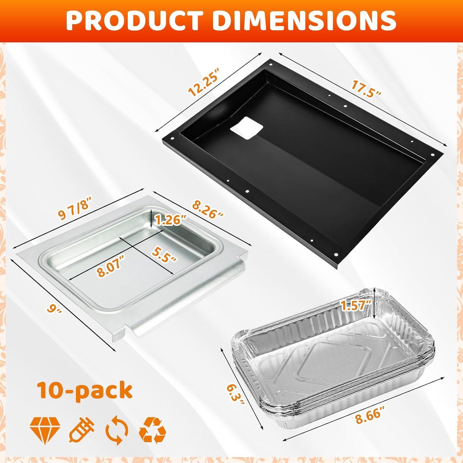 imageUniflasy 67047 Catch Pan for Weber SpiritSpirit II 200300 Genesis and Genesis II LX200300 Series Grill for Weber Traveler Drip Tray with 6415 Aluminum Liner Replacement for Weber 67047 83156 6415For weber spirit 300