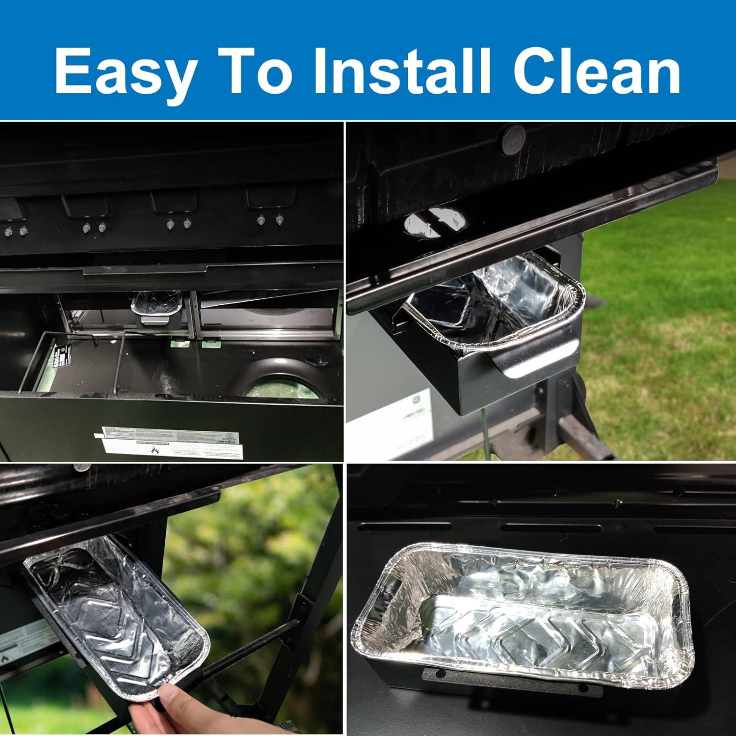 imageUniflasy 67047 Catch Pan for Weber SpiritSpirit II 200300 Genesis and Genesis II LX200300 Series Grill for Weber Traveler Drip Tray with 6415 Aluminum Liner Replacement for Weber 67047 83156 6415CharBroil Performance