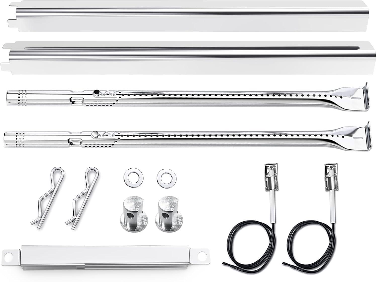 imageUniflasy Grill Parts for Charbroil Performance 2Burner 463630021 463655021 463655421 463655621for Charbroil 4Burner 463365021 463448021 Grill Burner Tube Heat Plates Shield Crossover Tube Igniter2burner kits