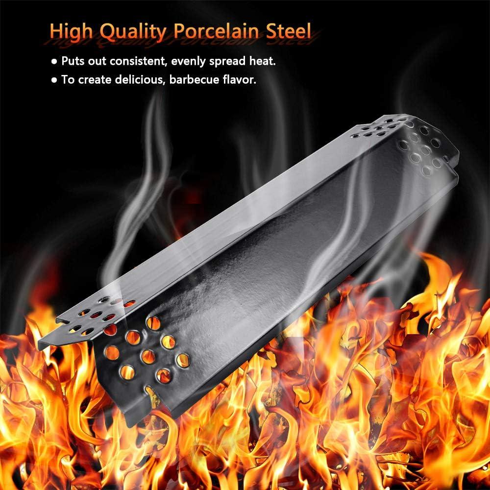 imageUniflasy Heat Plates for Nexgrill 7200830H 7200864 7200864M Gas Grill Porcelain Steel Grill Heat Shield Tent Burner Cover Flame Tamer for Home Depot Nexgrill 4 Burner 7200830H Parts 4 Pack6