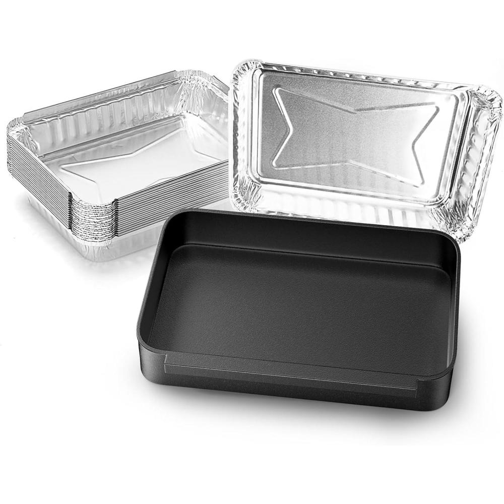 imageUniflasy 67047 Catch Pan for Weber SpiritSpirit II 200300 Genesis and Genesis II LX200300 Series Grill for Weber Traveler Drip Tray with 6415 Aluminum Liner Replacement for Weber 67047 83156 6415Black for weber universal