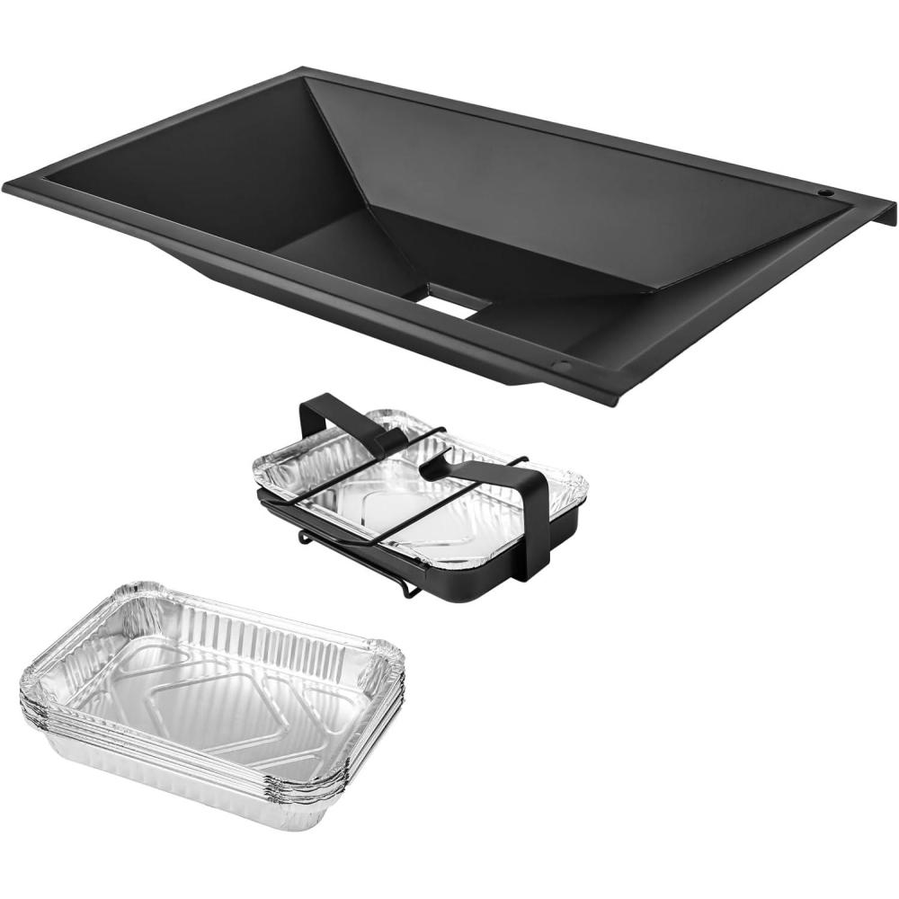 imageUniflasy 67047 Catch Pan for Weber SpiritSpirit II 200300 Genesis and Genesis II LX200300 Series Grill for Weber Traveler Drip Tray with 6415 Aluminum Liner Replacement for Weber 67047 83156 6415Black for weber genesis silver A