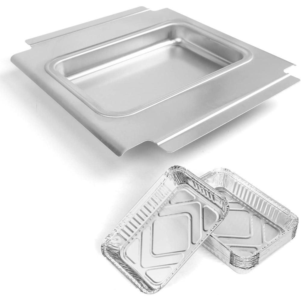 imageUniflasy 67047 Catch Pan for Weber SpiritSpirit II 200300 Genesis and Genesis II LX200300 Series Grill for Weber Traveler Drip Tray with 6415 Aluminum Liner Replacement for Weber 67047 83156 6415SliverQ200300