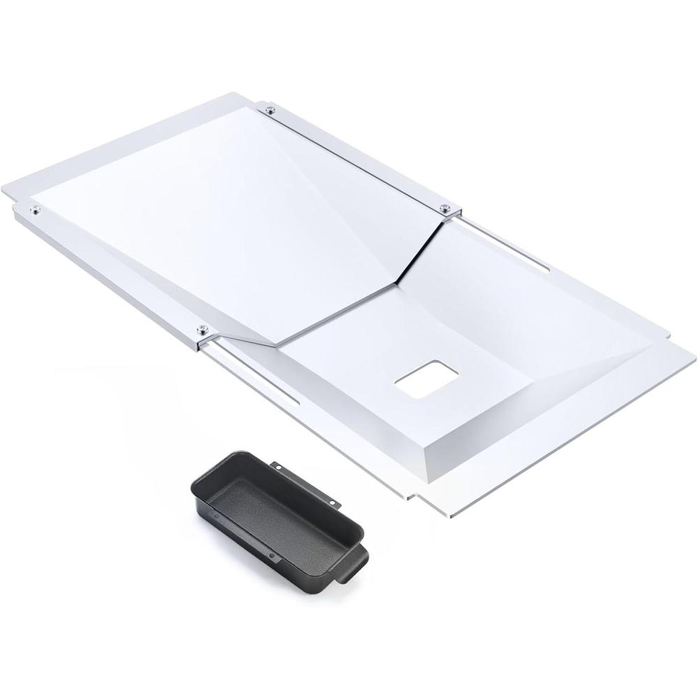 imageUniflasy 67047 Catch Pan for Weber SpiritSpirit II 200300 Genesis and Genesis II LX200300 Series Grill for Weber Traveler Drip Tray with 6415 Aluminum Liner Replacement for Weber 67047 83156 6415Sliver236to 316