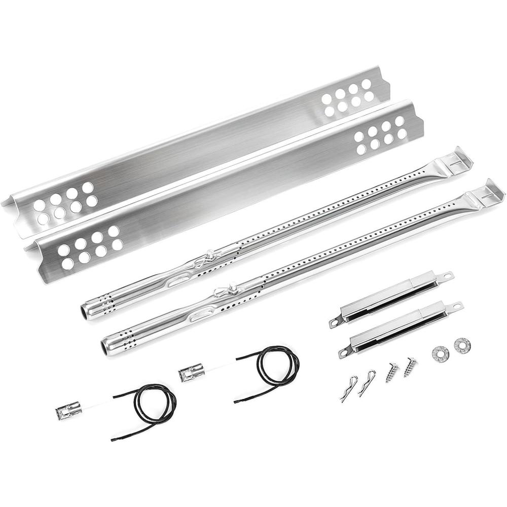 imageUniflasy Grill Replacement Parts for Charbroil Performance Tru Infrared 3 Burner 463371116 463371316 463370719 463336016 463280019 Grill Burner Heat Plate Shield Carryover Tube Grill Repair Partsfor Charbroil Commercial 2Burner