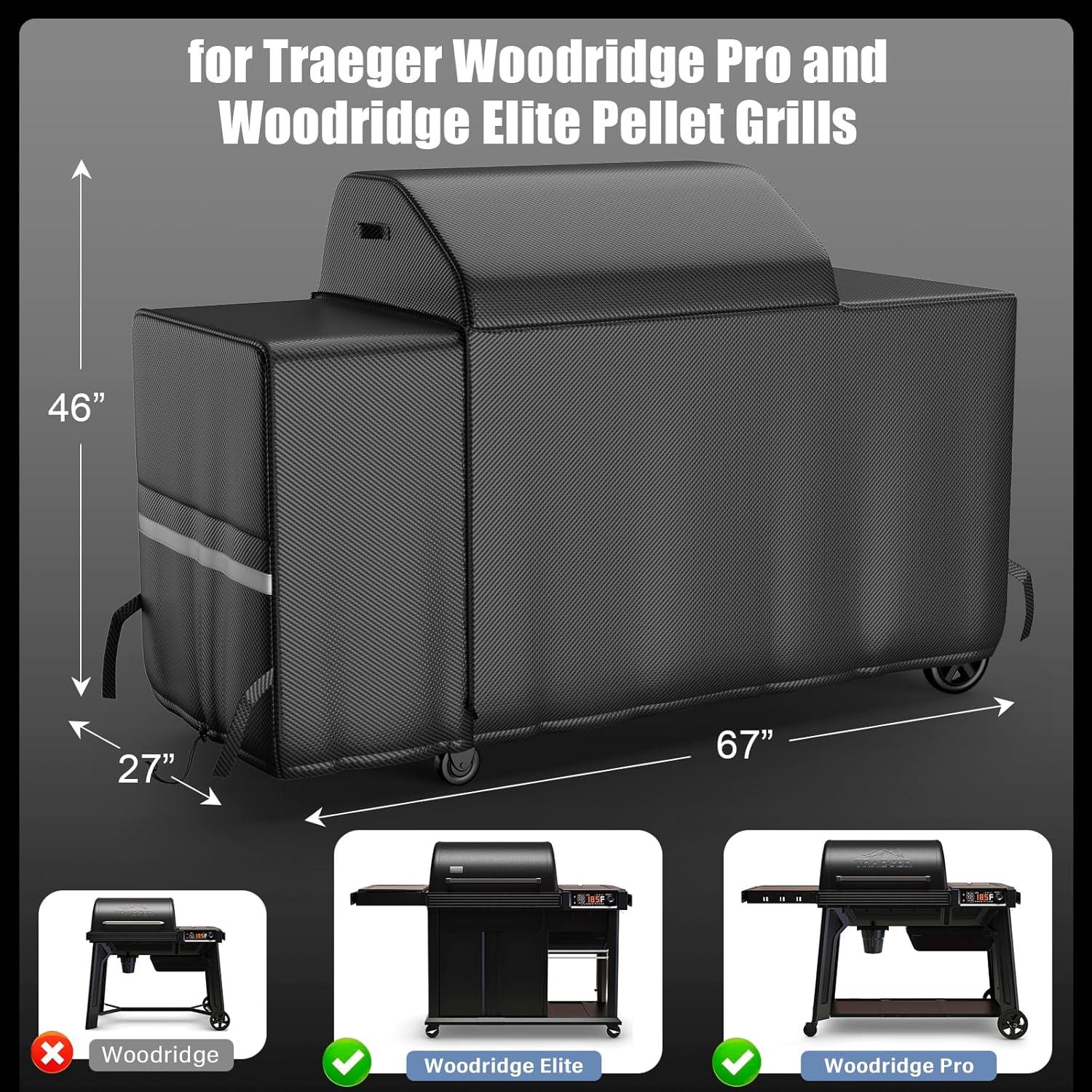 imageGrill Cover for CharGriller 3 Burner Dual Fuel 5050 5650 CG30282825 for Char Griller Smoker Charcoal Grill Cover 600D Waterproof BBQ Cover67L x 27W x 46H