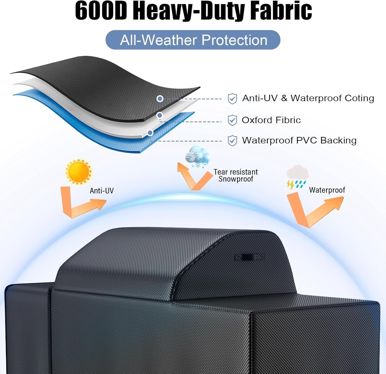 imageGrill Cover for CharGriller 3 Burner Dual Fuel 5050 5650 CG30282825 for Char Griller Smoker Charcoal Grill Cover 600D Waterproof BBQ Cover67L x 27W x 46H