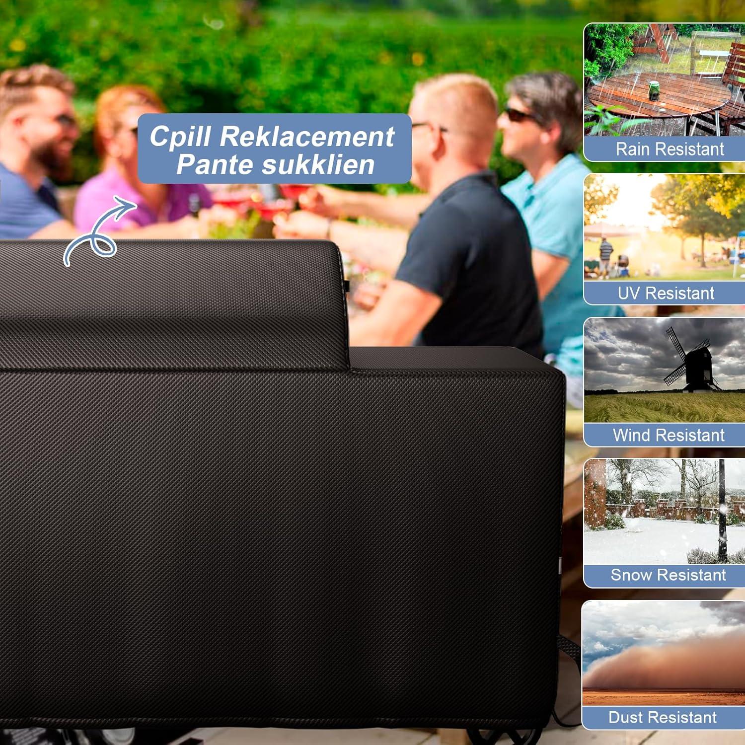 imageGrill Cover for CharGriller 3 Burner Dual Fuel 5050 5650 CG30282825 for Char Griller Smoker Charcoal Grill Cover 600D Waterproof BBQ Cover67L x 27W x 46H