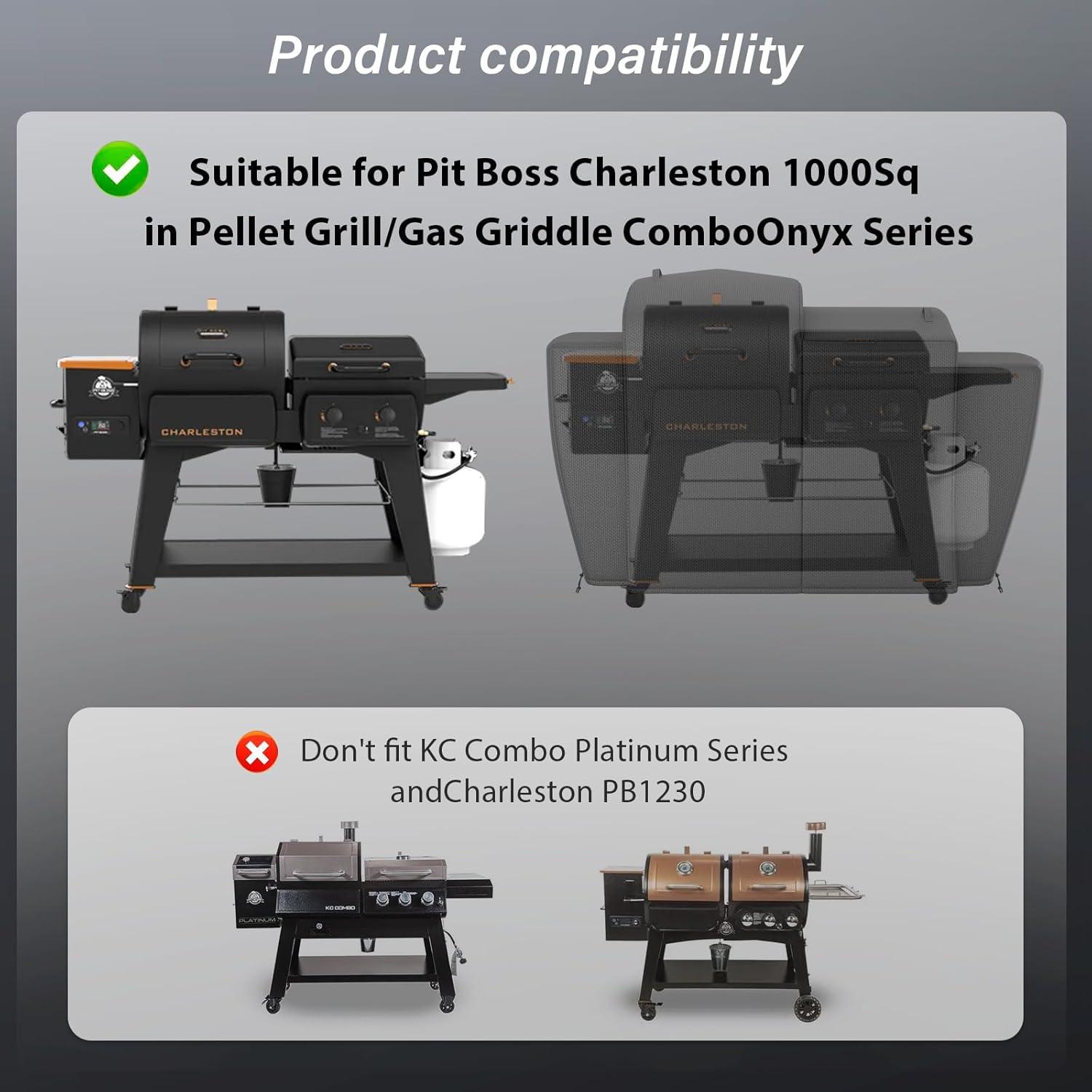 imageGrill Cover for CharGriller 3 Burner Dual Fuel 5050 5650 CG30282825 for Char Griller Smoker Charcoal Grill Cover 600D Waterproof BBQ Cover72L x 305W x 47H