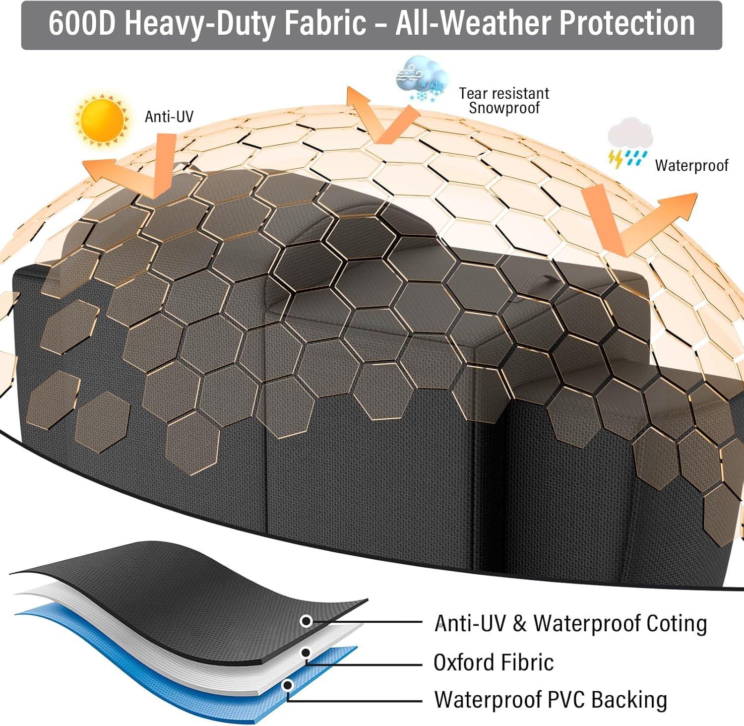 imageGrill Cover for CharGriller 3 Burner Dual Fuel 5050 5650 CG30282825 for Char Griller Smoker Charcoal Grill Cover 600D Waterproof BBQ Cover72L x 305W x 47H