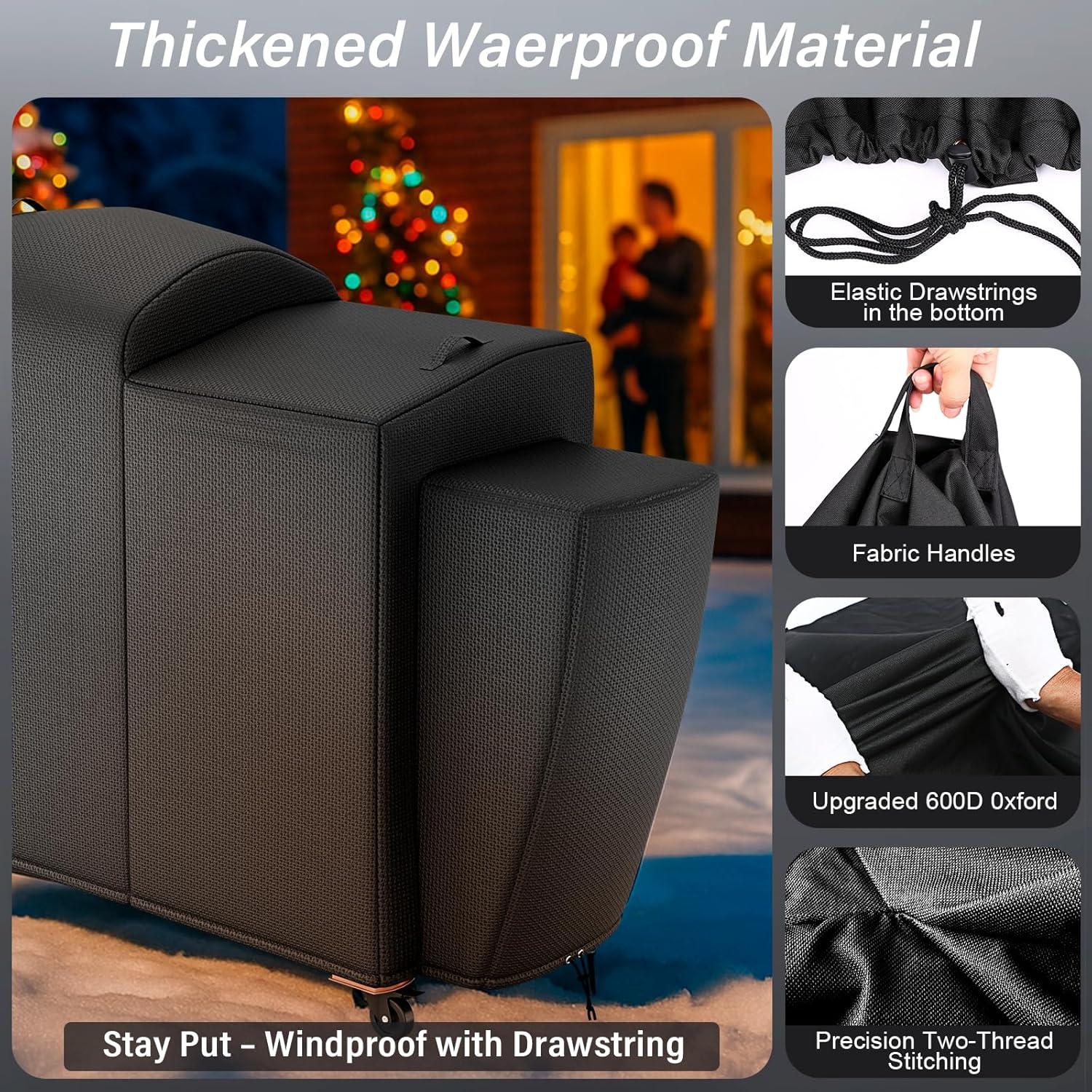 imageGrill Cover for CharGriller 3 Burner Dual Fuel 5050 5650 CG30282825 for Char Griller Smoker Charcoal Grill Cover 600D Waterproof BBQ Cover72L x 305W x 47H