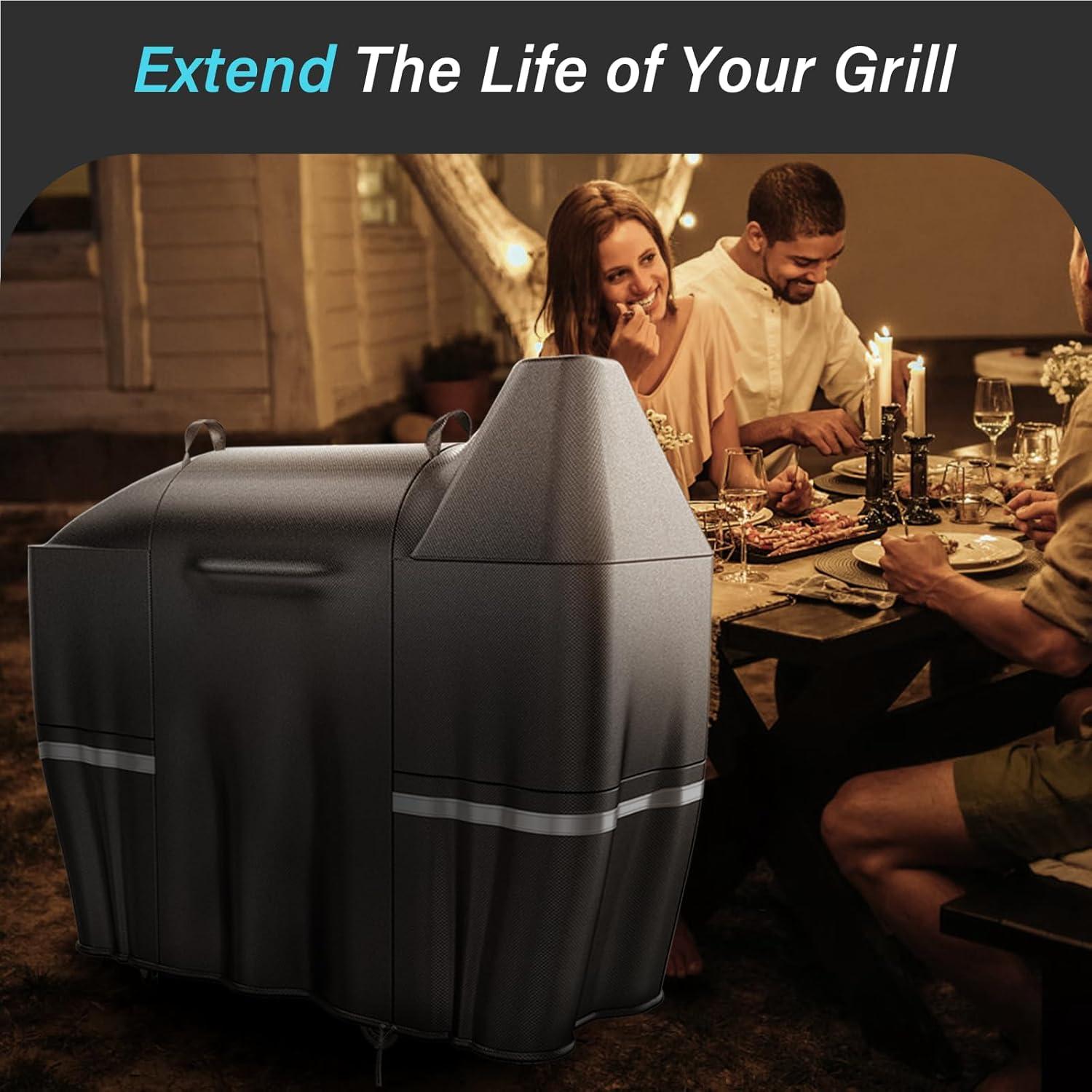 imageGrill Cover for CharGriller 3 Burner Dual Fuel 5050 5650 CG30282825 for Char Griller Smoker Charcoal Grill Cover 600D Waterproof BBQ CoverAustin XLRancher XL