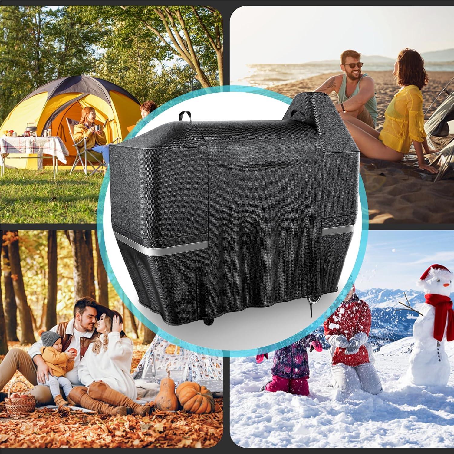 imageGrill Cover for CharGriller 3 Burner Dual Fuel 5050 5650 CG30282825 for Char Griller Smoker Charcoal Grill Cover 600D Waterproof BBQ CoverAustin XLRancher XL