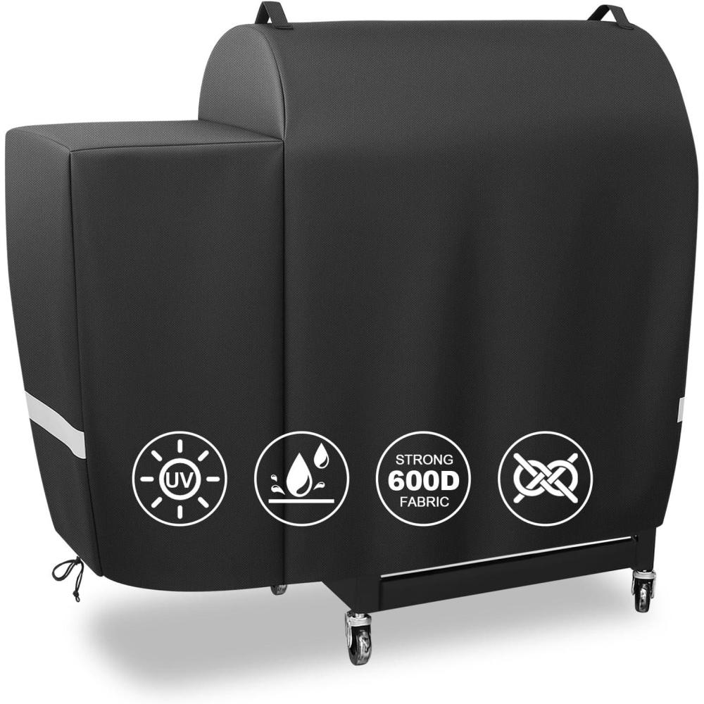 imageGrill Cover for CharGriller 3 Burner Dual Fuel 5050 5650 CG30282825 for Char Griller Smoker Charcoal Grill Cover 600D Waterproof BBQ Cover45 W x 22 D x 41 H