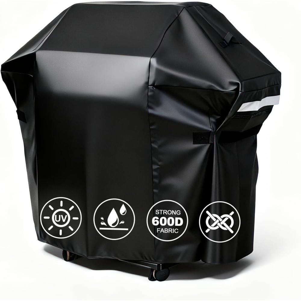 imageGrill Cover for CharGriller 3 Burner Dual Fuel 5050 5650 CG30282825 for Char Griller Smoker Charcoal Grill Cover 600D Waterproof BBQ Cover48 L X 42 H X 178 D