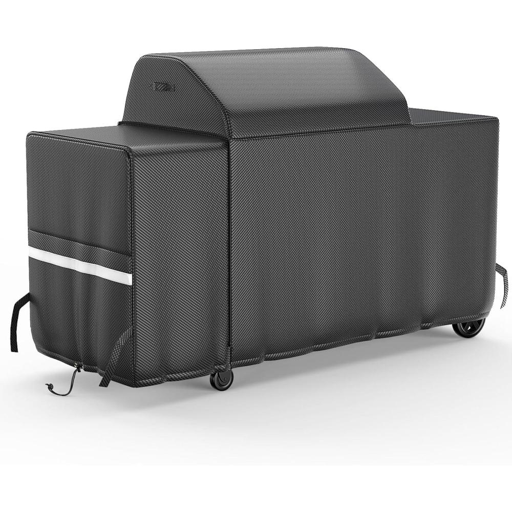 imageGrill Cover for CharGriller 3 Burner Dual Fuel 5050 5650 CG30282825 for Char Griller Smoker Charcoal Grill Cover 600D Waterproof BBQ Cover67L x 27W x 46H