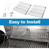 Uniflasy Grill Warming Rack and Adjustable Ash Pan for Char Griller 5050, 5650, 3001, 2223, 5072, 2823, 3030 Grills Stainless Steel Warming Grate for Chargriller 5050 5650 Gas & Charcoal Grill