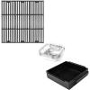 Uniflasy Grill Cooking Grates and Grease Cup/Drip Catcher Pan for Chargriller 5050 3001 3072 4001 4208 5650 5072, for Char-Griller 5050 Gas Barbecue Grill, with 15-Pack Disposable Foil Pans
