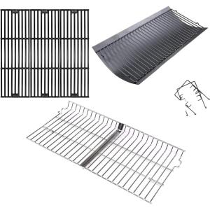 Uniflasy 20 Inches Ash Pan/Drip Pan Cooking Grates Grill Warming Rack for Chargriller 5050, 5650 Charcoal Grills