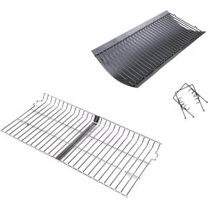 Uniflasy 20 Inches Ash Pan/Drip Pan and Grill Warming Rack for Chargriller 5050, 5072, 5650, 2123, 2223, 2823 Charcoal Grills