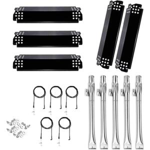 Uniflasy Grill Replacement Parts for Nexgrill 5 Burner 720-0888, 720-0888N, Nexgrill 4 Burner 720-0830H, Members Mark 720-0882D, Heat Plates Burner Tubes for Nexgrill Replacement Parts 5 Burner(Porcelain Steel 5PCS)