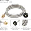 Uniflasy Cast Iron Half Grill Cooking Griddle 1lb to 20lb Propane Hose Adapter, Durable Stainless Braided Camp Propane Tank Connects Hose for Coleman RoadTrip Swaptop Grills LX LXE LXX