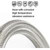 Uniflasy Cast Iron Half Grill Cooking Griddle 1lb to 20lb Propane Hose Adapter, Durable Stainless Braided Camp Propane Tank Connects Hose for Coleman RoadTrip Swaptop Grills LX LXE LXX