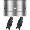 Uniflasy Grill Replacement Parts Kit for Dyna-Glo DGF350CSP DGF350CSP-D 2-Burner Open Cart Propane Gas Grill Heat Plate Shield and Cooking Grid Grates and 55 inch Grill Cover