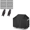 Uniflasy Grill Replacement Parts Kit for Dyna-Glo DGF350CSP DGF350CSP-D 2-Burner Open Cart Propane Gas Grill Heat Plate Shield and Cooking Grid Grates and 55 inch Grill Cover