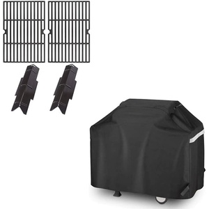 Uniflasy Grill Replacement Parts Kit for Dyna-Glo DGF350CSP DGF350CSP-D 2-Burner Open Cart Propane Gas Grill Heat Plate Shield and Cooking Grid Grates and 55 inch Grill Cover