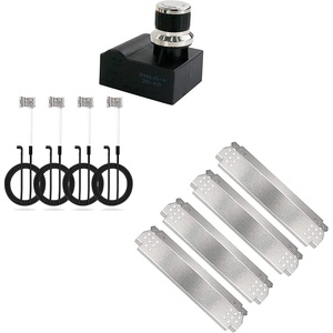 Uniflasy Heat Plates for Nexgrill 720-0830H, 720-0864, 720-0864M Gas Grill, Stainless Steel Grill Heat Shield Tent, Burner Cover, Flame Tamer and Universal 4 Outlets Tact Push Button Grill Ignitor