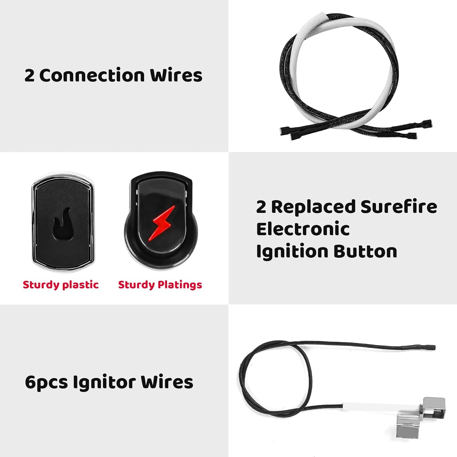 image:imageUniflasy Universal Drip Tray Pan and Ignitor Module and Electronic Ignition Button with Wires for Charbroil Gas Grill Grease Tray with Catch Pan and Grill Igniter Replacements