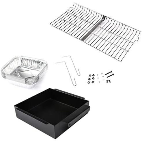 image:imageUniflasy Grill Warming Rack and Grease CupDrip Catcher Pan fit for Chargriller 5050 5650 5072 Gas amp Charcoal Grill with 15Pack Disposable Foil Pans