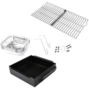 Uniflasy Grill Warming Rack and Grease Cup/Drip Catcher Pan, fit for Chargriller 5050, 5650, 5072 Gas & Charcoal Grill, with 15-Pack Disposable Foil Pans