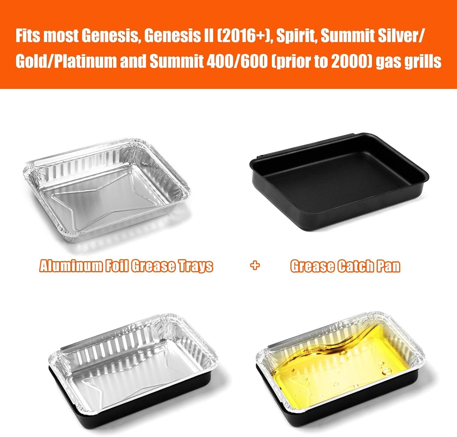 image:imageUniflasy 7524 Cooking Grates for Weber Genesis E and S 300 Series Genesis E310 E320 E330 S310 S320 S330 Gas Grill and 93305 Grill Catch Pan HolderDrip Pan for Weber Genesis II amp Spirit 23 Burners
