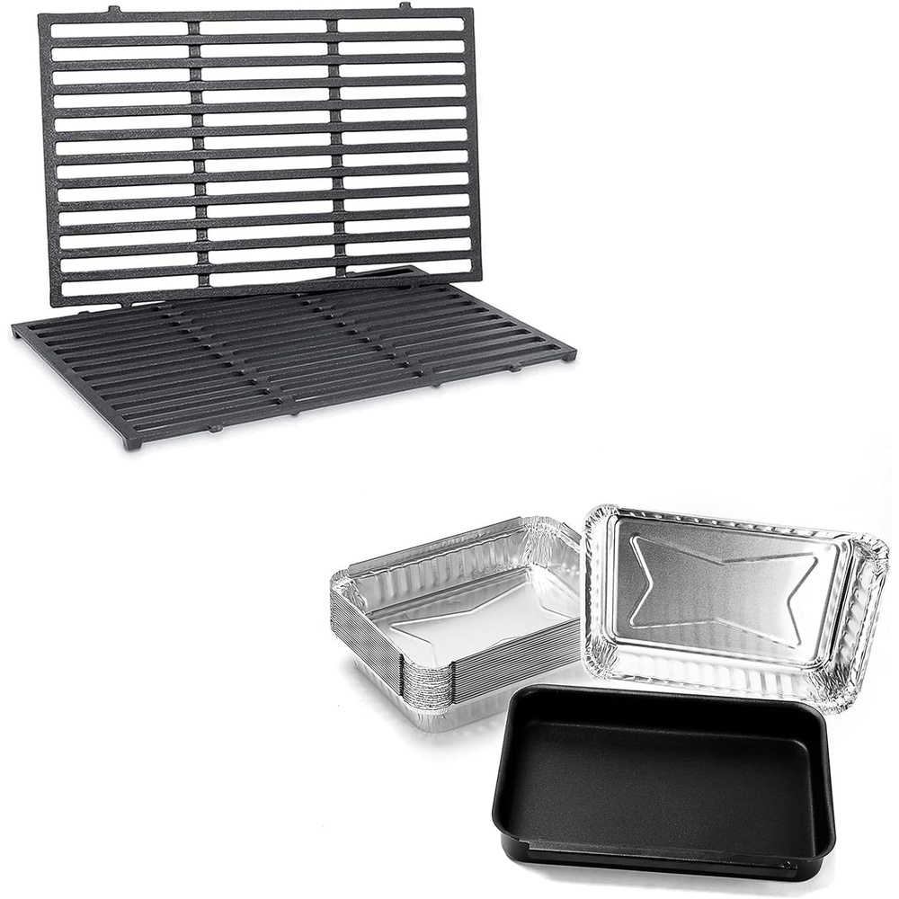 image:imageUniflasy 7524 Cooking Grates for Weber Genesis E and S 300 Series Genesis E310 E320 E330 S310 S320 S330 Gas Grill and 93305 Grill Catch Pan HolderDrip Pan for Weber Genesis II amp Spirit 23 Burners