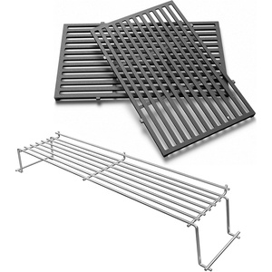 Uniflasy 19.5 inch Cooking Grates Grill Parts and 65054 Stainless Steel Warming Rack for Weber Genesis E-310 Parts E/S 320 E/S330, Cast Iron Grill Grates