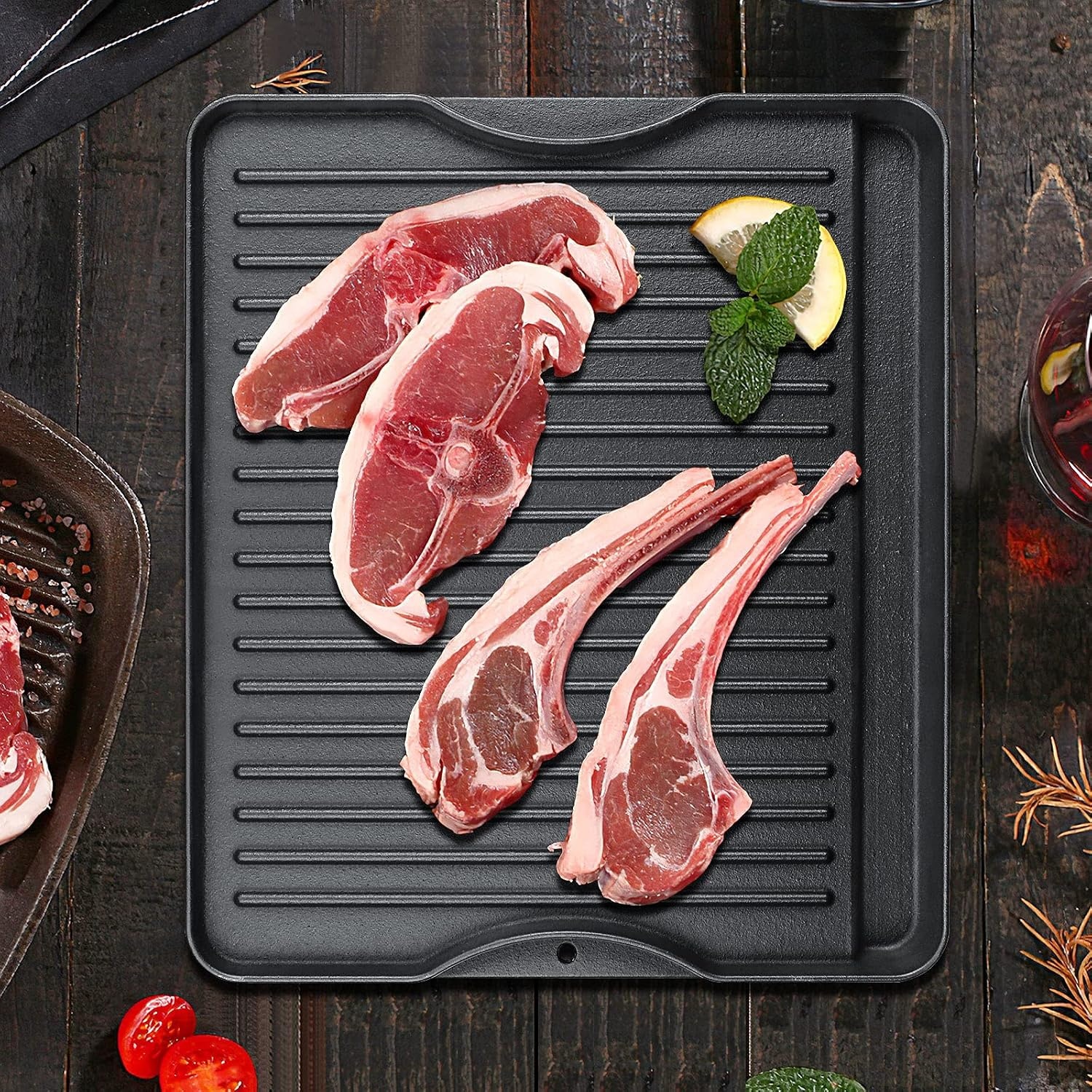 image:imagePreseasoned Cast Iron Griddle for Gas Grill Flat Top Griddle 25 x 16 Inch16 x 14 x 15