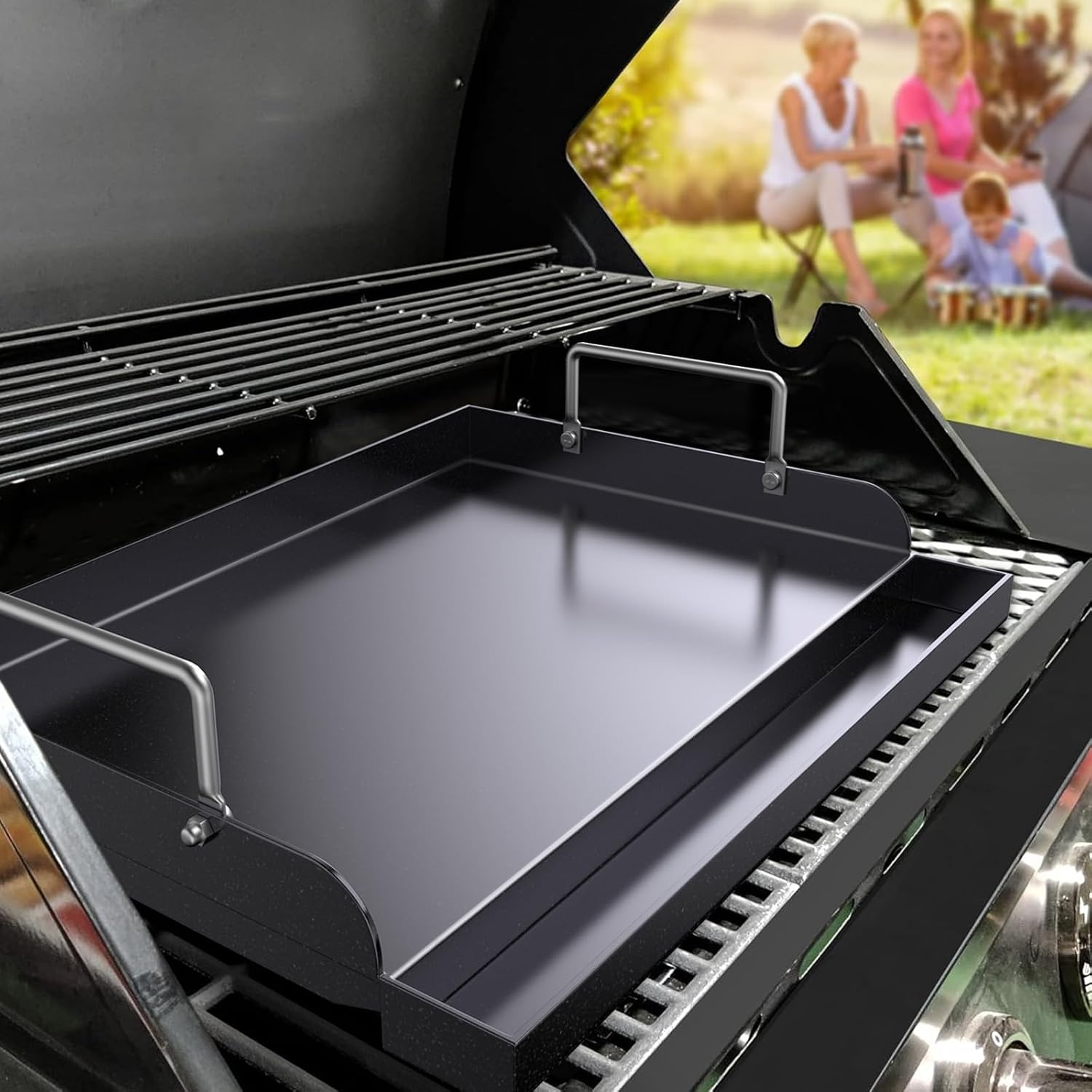 image:imagePreseasoned Cast Iron Griddle for Gas Grill Flat Top Griddle 25 x 16 Inch17 x 13 x 26