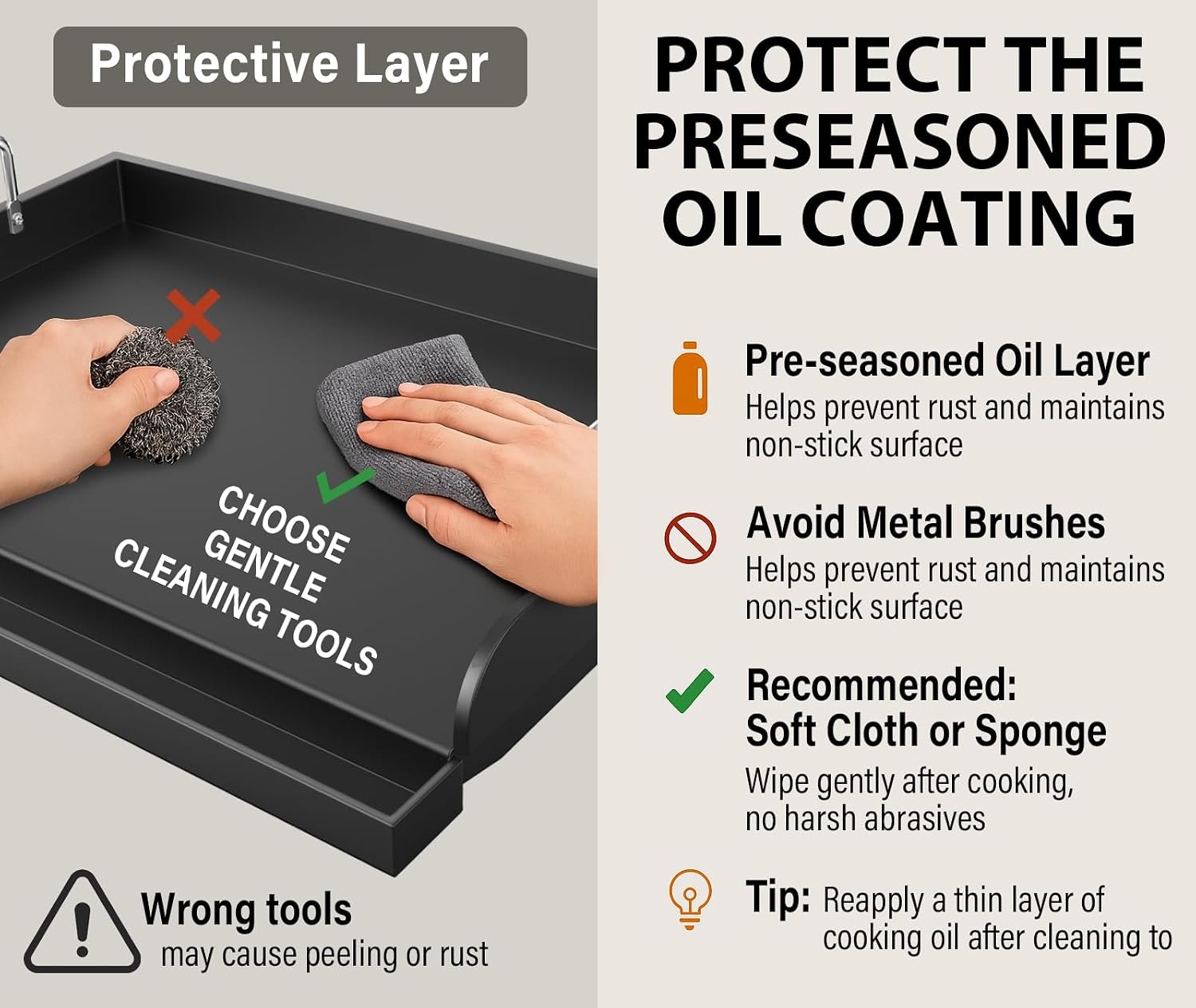 image:imagePreseasoned Cast Iron Griddle for Gas Grill Flat Top Griddle 25 x 16 Inch17 x 13 x 5