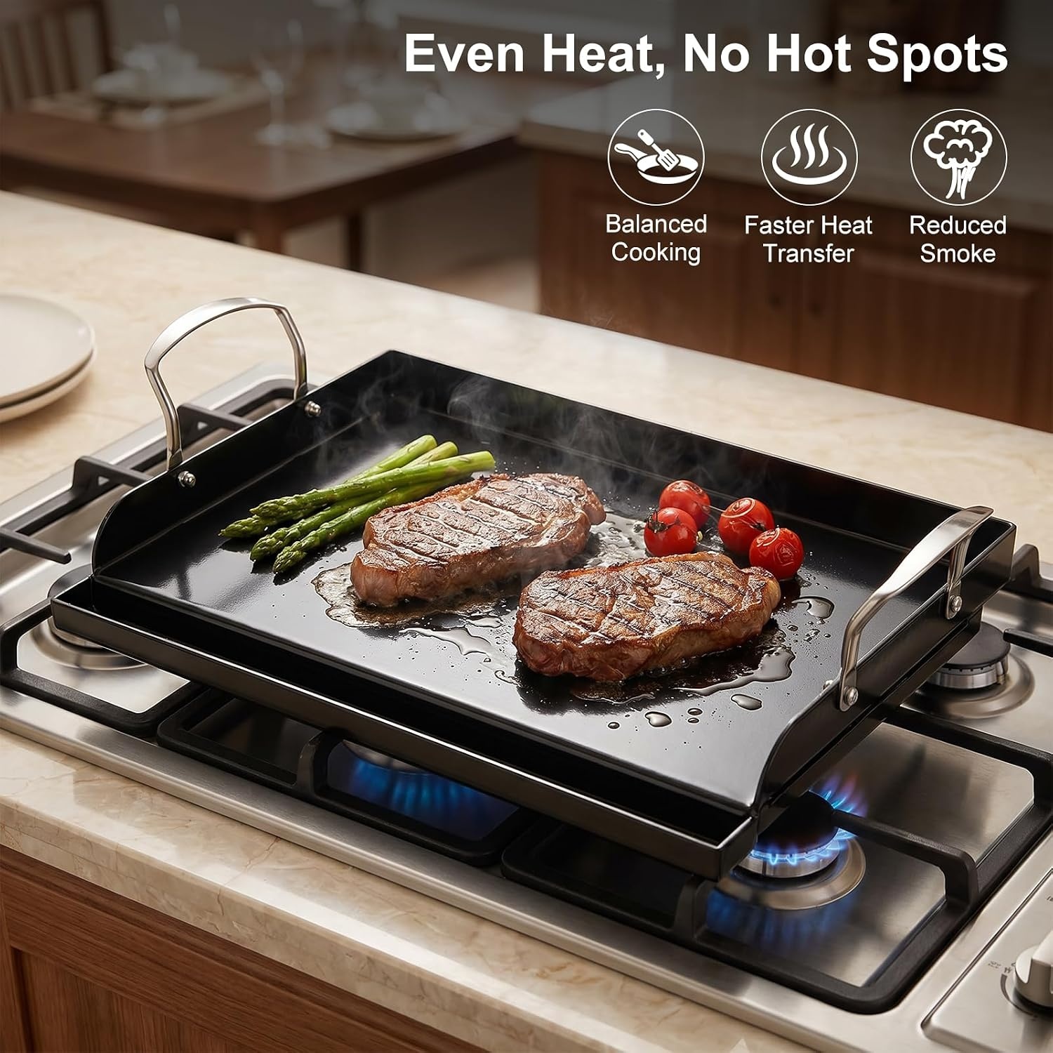 image:imagePreseasoned Cast Iron Griddle for Gas Grill Flat Top Griddle 25 x 16 Inch17 x 132 x 26