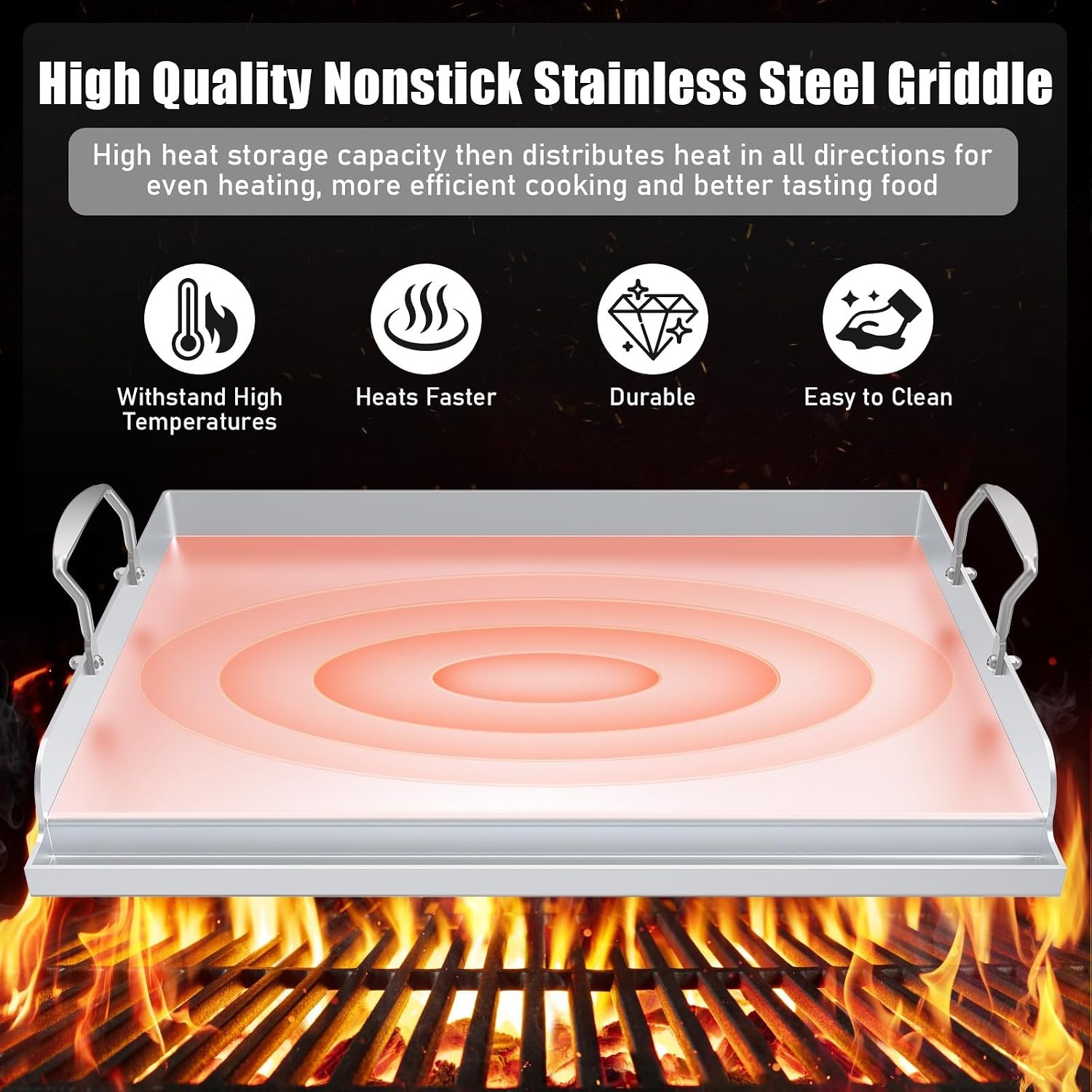 image:imagePreseasoned Cast Iron Griddle for Gas Grill Flat Top Griddle 25 x 16 Inch23 x 16 x 29