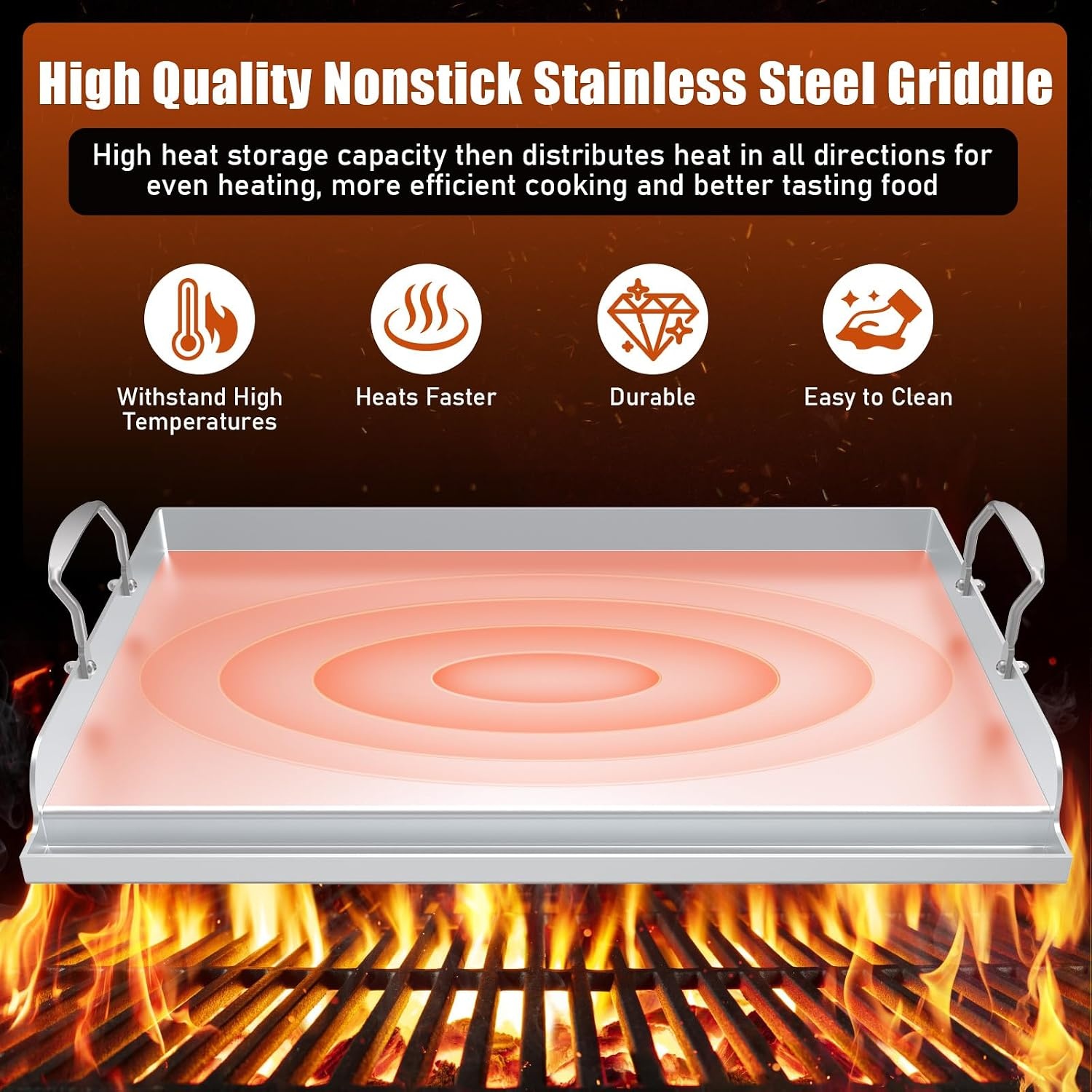 image:imagePreseasoned Cast Iron Griddle for Gas Grill Flat Top Griddle 25 x 16 Inch25 x 16 x 29