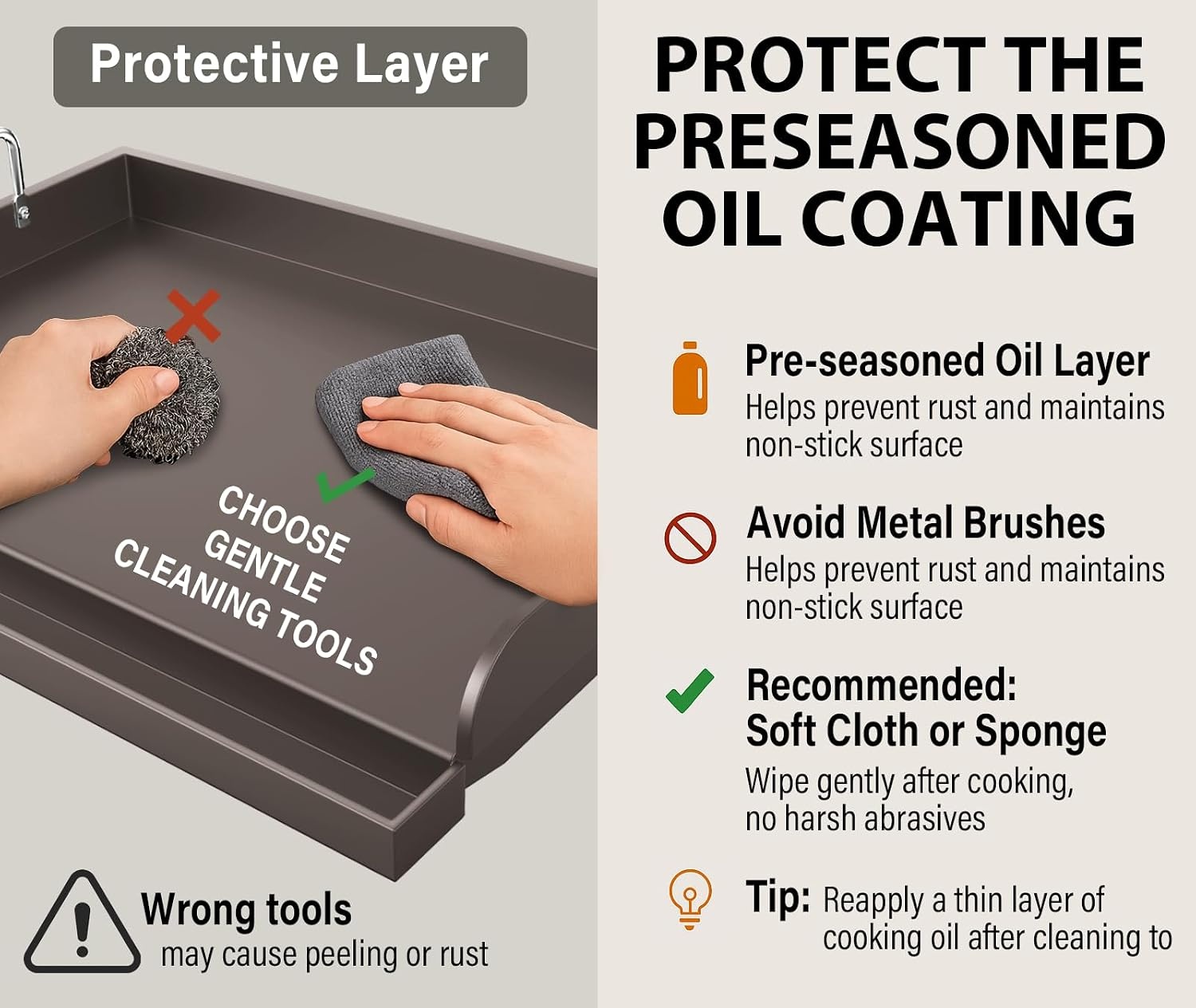image:imagePreseasoned Cast Iron Griddle for Gas Grill Flat Top Griddle 25 x 16 Inch25 x 16 x 32