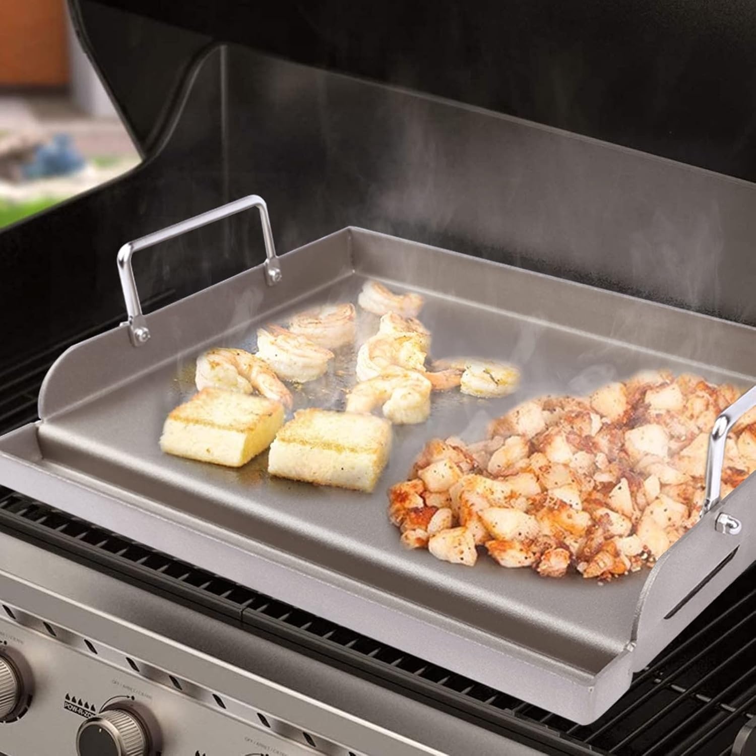 image:imagePreseasoned Cast Iron Griddle for Gas Grill Flat Top Griddle 25 x 16 Inch25 x 16 x 32